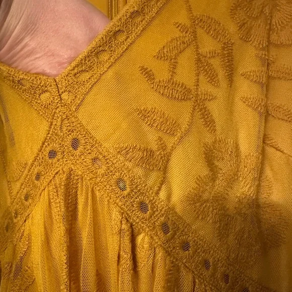 Pinkblush Golden Yellow Lace Dress - Picture 3 of 5